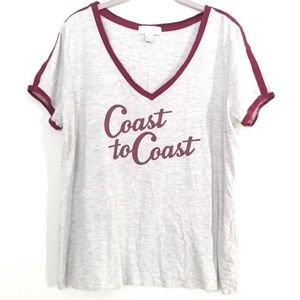 Forever 21 Coast to Coast Graphic Tee 1X Gray
